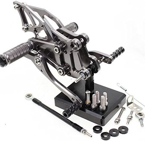 FXCNC CNC Billet Motorcycle Rearset Foot Pegs مجموعة خلفية مساند للقدمين قابلة للتعديل بالكامل لوحات قدم متوافقة مع YZF R25 R3 2014-2021، MT-25 MT-03 MT25 MT03 2015-2021 in Kuwait