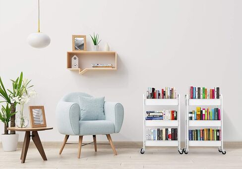 CAXXA 3-Tier Rolling Metal Storage Organizer - Mobile Utility Cart with Caster Wheels, Blue in Kuwait