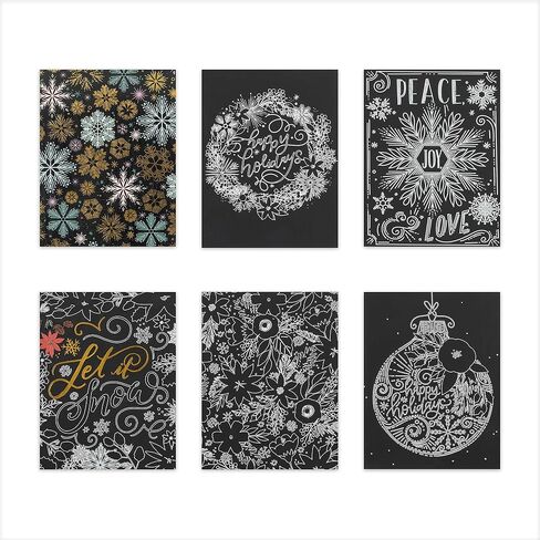 وسادة ورقية للخدش - عطلة آرت ديكو - 14 صفحة 6 × 8، تكشف عن 7 تصميمات للعطلات الموسمية والاحتفالية، بوبس معدني، مجموعة حرفية للبالغين in Kuwait