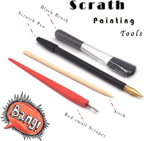Scratch Rainbow Painting Art Paper,Scratch Art Crafts Set for Adults&Kids,Scratch Painting DIY Creative Gift with 4 Tools,16''x11''(Mt. Fuji&Brooklyn Bridge) in Saudi Arabia