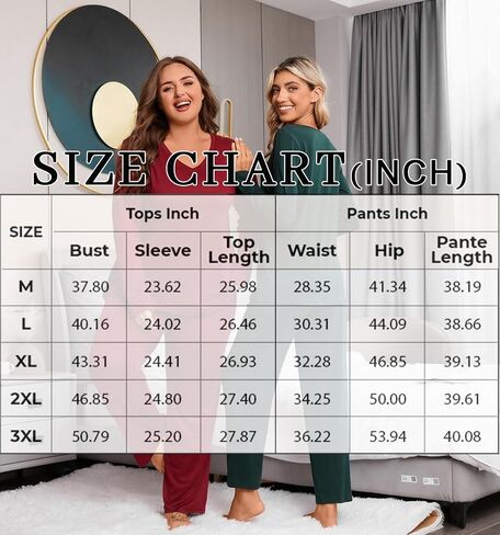 Anymiss Womens Fall Winter Pajama Sets 2 Piece Long Sleeve Lounge Sleepwear Comfy Pjs Sets with Pockets in Kuwait