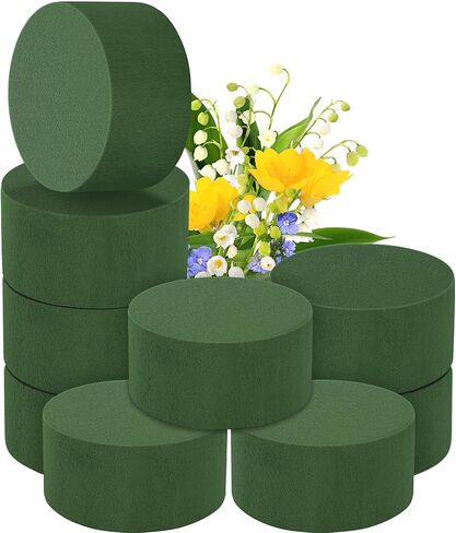 9 Packs Round Floral Foam Blocks Green Wet Dry Flower Foam Bricks 3.15 Inch DIY Flower Arrangement Supplies Kit Florist Foam for Aisle Flowers Wedding Party Decorations in Saudi Arabia