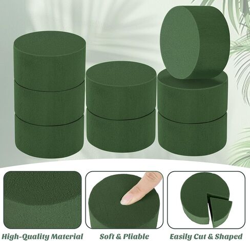 9 Packs Round Floral Foam Blocks Green Wet Dry Flower Foam Bricks 3.15 Inch DIY Flower Arrangement Supplies Kit Florist Foam for Aisle Flowers Wedding Party Decorations in Saudi Arabia