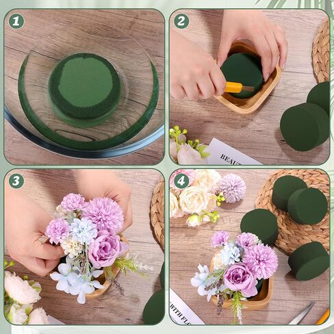 9 Packs Round Floral Foam Blocks Green Wet Dry Flower Foam Bricks 3.15 Inch DIY Flower Arrangement Supplies Kit Florist Foam for Aisle Flowers Wedding Party Decorations in Saudi Arabia