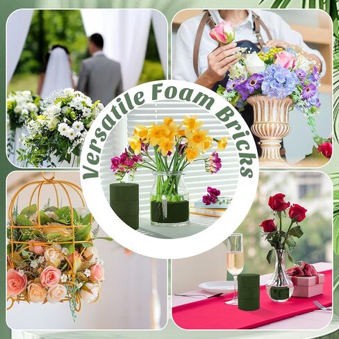 9 Packs Round Floral Foam Blocks Green Wet Dry Flower Foam Bricks 3.15 Inch DIY Flower Arrangement Supplies Kit Florist Foam for Aisle Flowers Wedding Party Decorations in Saudi Arabia