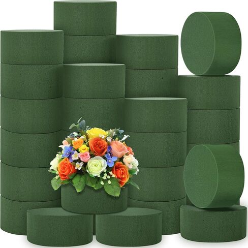 9 Packs Round Floral Foam Blocks Green Wet Dry Flower Foam Bricks 3.15 Inch DIY Flower Arrangement Supplies Kit Florist Foam for Aisle Flowers Wedding Party Decorations in Saudi Arabia