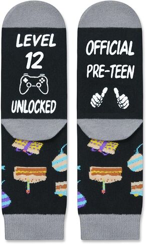 HAPPYPOP 12th Years Old Birthday Gifts for Boys - Socks for Tween Girls Age 12 in Gift Box, Presents for 12 Year Olds, 12 Yr Old Gift Ideas for Kids with Greeting Card in Saudi Arabia