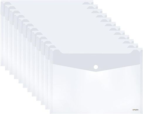 M&G 12 Pack Plastic Envelopes File Folders, Clear Folders for Documents A4 Letter Size Poly Envelopes with Snap Button Closure, Use for School Home Office Suppiles Organizer in Saudi Arabia
