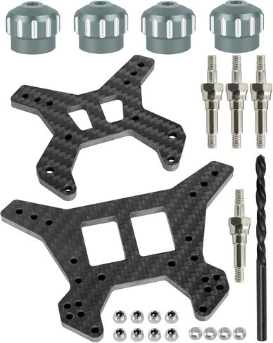 RC Shock Towers &Shock Cap Protector &Shock Standoff Upgrades Part for 1/8 Typhon 6S BLX,Carbon Fibre Front Rear Shock Towers Alloy Aluminium Shock Cap,Titanium in Saudi Arabia