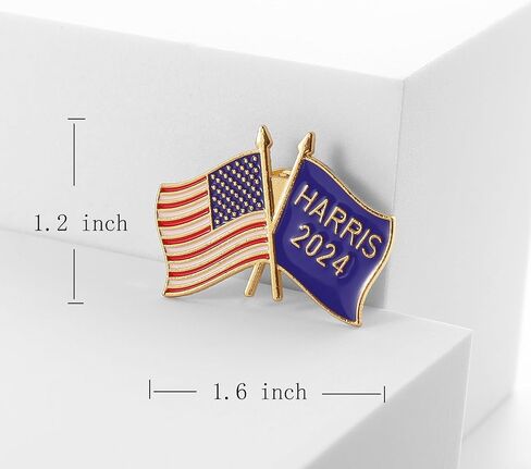 كامالا هاريس بروش 2024 حملة الانتخابات الرئاسية الأمريكية العلم دبابيس التلبيب تذكارية in Kuwait