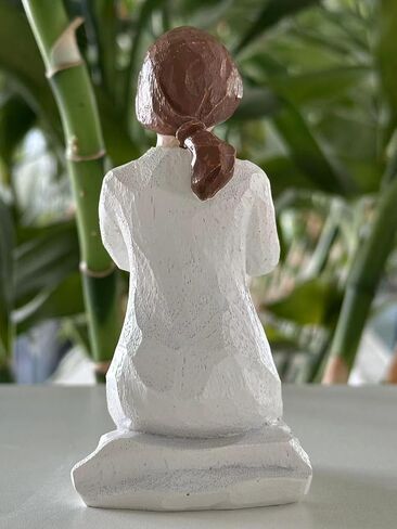 Hodao Resin Female Figurine Holding Flowers-Handcrafted Sculpture Statue for Home Decor-Elegant Resin Art Collectible for Shelf,Table or Mantel-Thoughtful Gift for Sympathy,Comfort,Remembrance (2) in Saudi Arabia