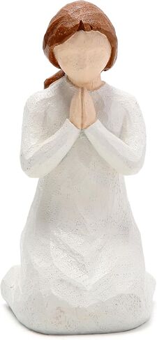 Hodao Resin Female Figurine Holding Flowers-Handcrafted Sculpture Statue for Home Decor-Elegant Resin Art Collectible for Shelf,Table or Mantel-Thoughtful Gift for Sympathy,Comfort,Remembrance (2) in Saudi Arabia