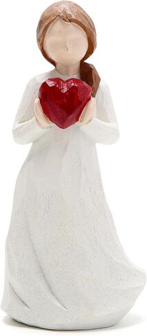 Hodao Resin Female Figurine Holding Flowers-Handcrafted Sculpture Statue for Home Decor-Elegant Resin Art Collectible for Shelf,Table or Mantel-Thoughtful Gift for Sympathy,Comfort,Remembrance (2) in Kuwait