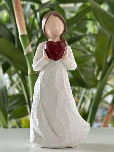 Hodao Resin Female Figurine Holding Flowers-Handcrafted Sculpture Statue for Home Decor-Elegant Resin Art Collectible for Shelf,Table or Mantel-Thoughtful Gift for Sympathy,Comfort,Remembrance (2) in Kuwait