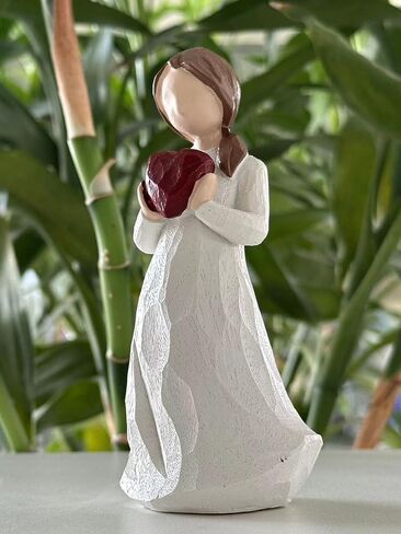 Hodao Resin Female Figurine Holding Flowers-Handcrafted Sculpture Statue for Home Decor-Elegant Resin Art Collectible for Shelf,Table or Mantel-Thoughtful Gift for Sympathy,Comfort,Remembrance (2) in Kuwait