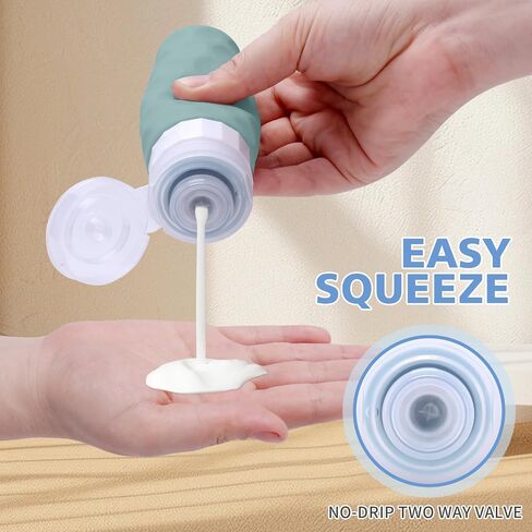 Travel Bottles for Toiletries, 4pcs Tsa Approved 3oz Travel Size Containers, BPA Free Leak Proof Premium Silicone Travel Bottles, Refillable Liquid Travel Accessories W/Toiletry Bag in Saudi Arabia