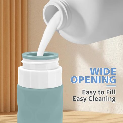 Travel Bottles for Toiletries, 4pcs Tsa Approved 3oz Travel Size Containers, BPA Free Leak Proof Premium Silicone Travel Bottles, Refillable Liquid Travel Accessories W/Toiletry Bag in Saudi Arabia