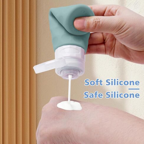 Travel Bottles for Toiletries, 4pcs Tsa Approved 3oz Travel Size Containers, BPA Free Leak Proof Premium Silicone Travel Bottles, Refillable Liquid Travel Accessories W/Toiletry Bag in Saudi Arabia