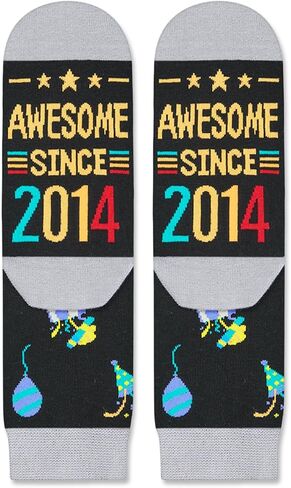 HAPPYPOP 10 Year Old Birthday Gifts Ideas for Boys - Socks for Kids Age 10, 2014 Birthday Gifts for Tween Girls, Happy Birthday Gift Box with Greeting Card in Saudi Arabia