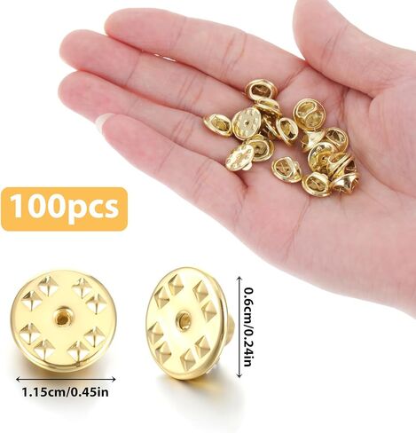 Giantree 100 Pcs Enamel Pin Locking Backs, Lapel Pin Backs Keepers Locking Clasp Pin Backs Replacement for Brooch Tie Hat Badge Insignia Craft Making Lapel Enamel Hat (Gold) in Saudi Arabia