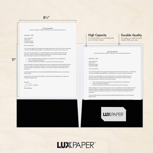 مجلدات العروض التقديمية من LUXPaper مقاس 9 × 12 بوصة | جيبين | لمعان أسود | 14 نقطة. الغلاف | 25 الكمية in Saudi Arabia