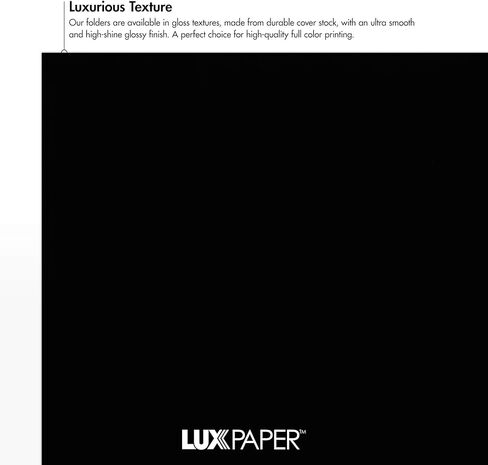 مجلدات العروض التقديمية من LUXPaper مقاس 9 × 12 بوصة | جيبين | لمعان أسود | 14 نقطة. الغلاف | 25 الكمية in Saudi Arabia