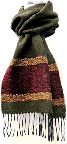 Celtic Jacquard Scarf With Fringe, Made in Scotland One Size Irish Scarf in Saudi Arabia