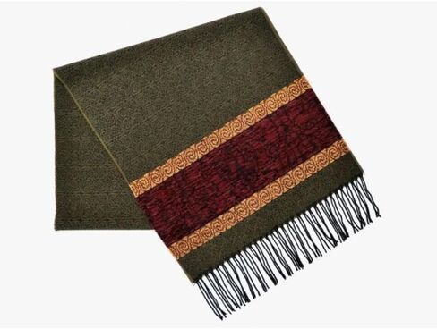 Celtic Jacquard Scarf With Fringe, Made in Scotland One Size Irish Scarf in Saudi Arabia
