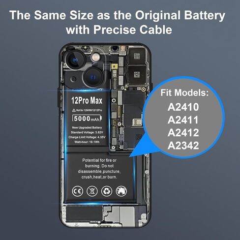 TAYUZH [5000mAh] Battery for iPhone Xs Ultra High Capacity Replacement Battery for iPhone Xs A1920, A2097, A2098, A2100 with Professional Repair Tool Kit and Instruction in Kuwait