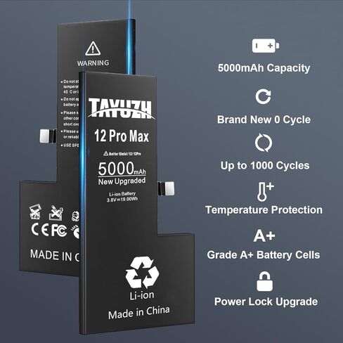 TAYUZH [5000mAh] Battery for iPhone Xs Ultra High Capacity Replacement Battery for iPhone Xs A1920, A2097, A2098, A2100 with Professional Repair Tool Kit and Instruction in Kuwait