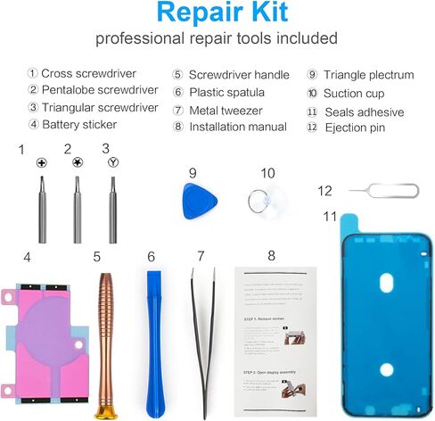 TAYUZH [5000mAh] Battery for iPhone Xs Ultra High Capacity Replacement Battery for iPhone Xs A1920, A2097, A2098, A2100 with Professional Repair Tool Kit and Instruction in Kuwait