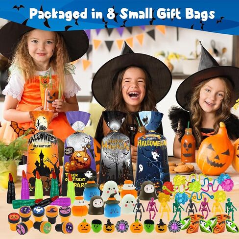 154pcs Halloween Party Toys Assortment for Kids, Halloween Stuff Bulk Goodies Toys for Party Supplies, Halloween Treats Non Candy Gifts School Classroom Carnival Prizes, Treasure Box Toy Chest in Saudi Arabia