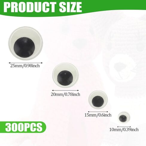 100pcs Glow in The Dark Wiggle Googly Eyes Self Adhesive Luminous Googly Eyes 6mm to 35mm Plastic Green Sticker Eyes for DIY Crafts Scrapbooking Decoration (10/15/20/25mm) in Kuwait