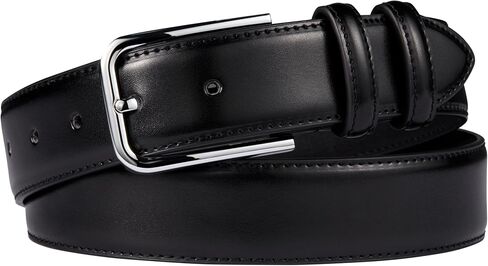 Men's Dress Belt, 1.38" Wide Genuine Leather Casual Belt with Classic Buckle, Packed in Gift Box in Saudi Arabia