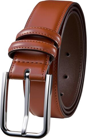 Men's Dress Belt, 1.38" Wide Genuine Leather Casual Belt with Classic Buckle, Packed in Gift Box in Saudi Arabia