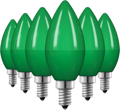 EDISHINE Orange Dimmable Light Bulbs, C35 E12 Candelabra Bulbs, 60 Watt Equivalent, LED Chandelier Bulb, Vintage Candle Light Bulb, Decorative Lighting for Christmas, Party, Porch, 6 Pack in Kuwait
