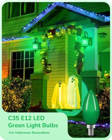EDISHINE Orange Dimmable Light Bulbs, C35 E12 Candelabra Bulbs, 60 Watt Equivalent, LED Chandelier Bulb, Vintage Candle Light Bulb, Decorative Lighting for Christmas, Party, Porch, 6 Pack in Kuwait