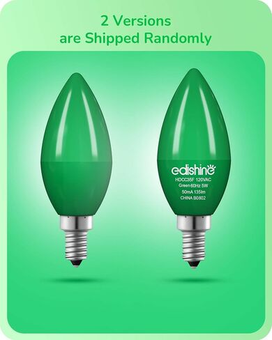 EDISHINE Orange Dimmable Light Bulbs, C35 E12 Candelabra Bulbs, 60 Watt Equivalent, LED Chandelier Bulb, Vintage Candle Light Bulb, Decorative Lighting for Christmas, Party, Porch, 6 Pack in Kuwait