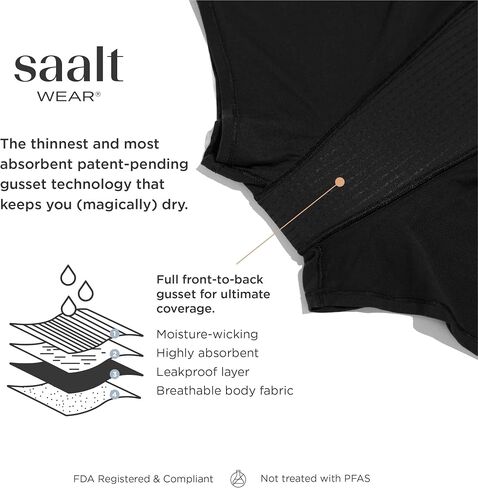 saalt Cotton Sleep Short Period Underwear- Super Absorbency - Reusable, Comfortable - Menstrual Flow, Maternity, Postpartum in Kuwait