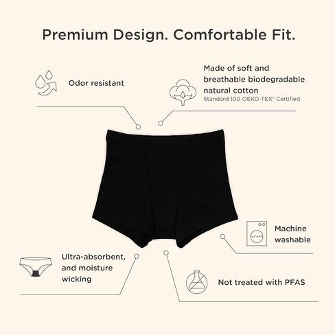 saalt Cotton Sleep Short Period Underwear- Super Absorbency - Reusable, Comfortable - Menstrual Flow, Maternity, Postpartum in Kuwait