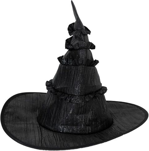 SWEET MAX Black Witch Hat Wizard Hat Wide Brim Top Hat Cosplay Costume Accessories Halloween Party Favors Women Men Large 2024 in Kuwait