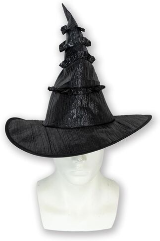 SWEET MAX Black Witch Hat Wizard Hat Wide Brim Top Hat Cosplay Costume Accessories Halloween Party Favors Women Men Large 2024 in Kuwait
