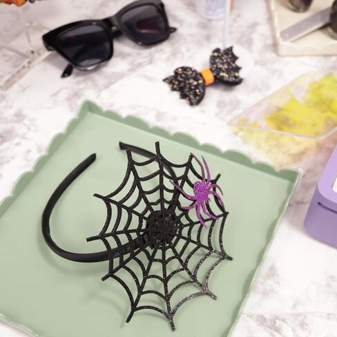 عصابة رأس Needzo Halloween 2024 Spiderweb Fascinator، إكسسوارات الأزياء والحفلات، بطول 15.24 سم × عرض 13.97 سم in Saudi Arabia