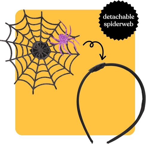 عصابة رأس Needzo Halloween 2024 Spiderweb Fascinator، إكسسوارات الأزياء والحفلات، بطول 15.24 سم × عرض 13.97 سم in Saudi Arabia