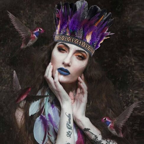 CAKURE Feather Headband Crown Indian Feathers Headdress Headpiece Fascinator Carnival Halloween Costume Hair Accessories in Saudi Arabia