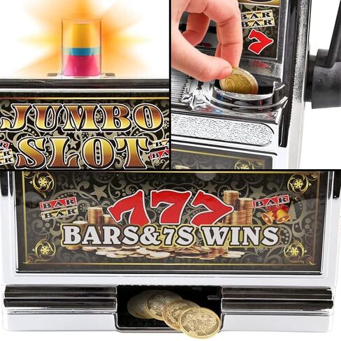Liberty Imports Lucky Sevens Jumbo Slot Machine Casino Toy Piggy Bank Replica with Flashing Lights and Jackpot Sounds in Saudi Arabia