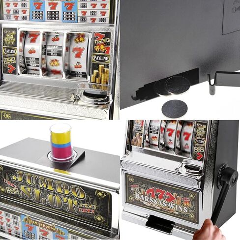 Liberty Imports Lucky Sevens Jumbo Slot Machine Casino Toy Piggy Bank Replica with Flashing Lights and Jackpot Sounds in Saudi Arabia