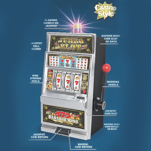 Liberty Imports Lucky Sevens Jumbo Slot Machine Casino Toy Piggy Bank Replica with Flashing Lights and Jackpot Sounds in Saudi Arabia