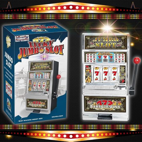 Liberty Imports Lucky Sevens Jumbo Slot Machine Casino Toy Piggy Bank Replica with Flashing Lights and Jackpot Sounds in Saudi Arabia