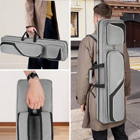 حقيبة عصا البلياردو مقاس 4x5، حقيبة حمل عصا البلياردو تحمل 4 أعقاب و5 أعمدة، حقيبة عصا حمام السباحة مع 14 جيبًا وحزام كتف، سوداء (الحقيبة فقط) in Kuwait